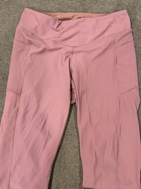 Old Navy High Waisted Power Soft Ribbed Pink Blush Leggings XL